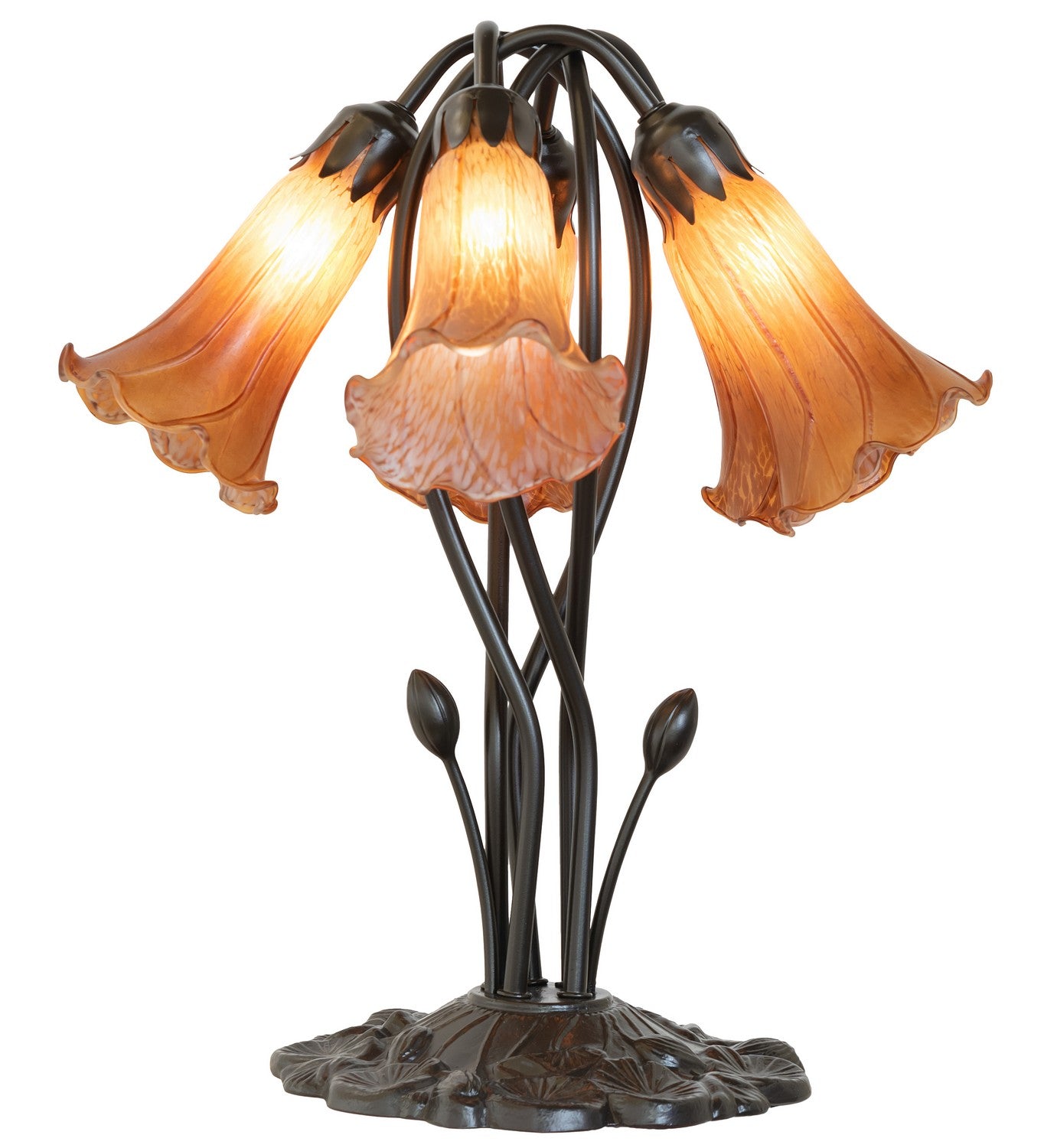 Meyda Tiffany - 262218 - Five Light Table Lamp - Amber - Mahogany Bronze