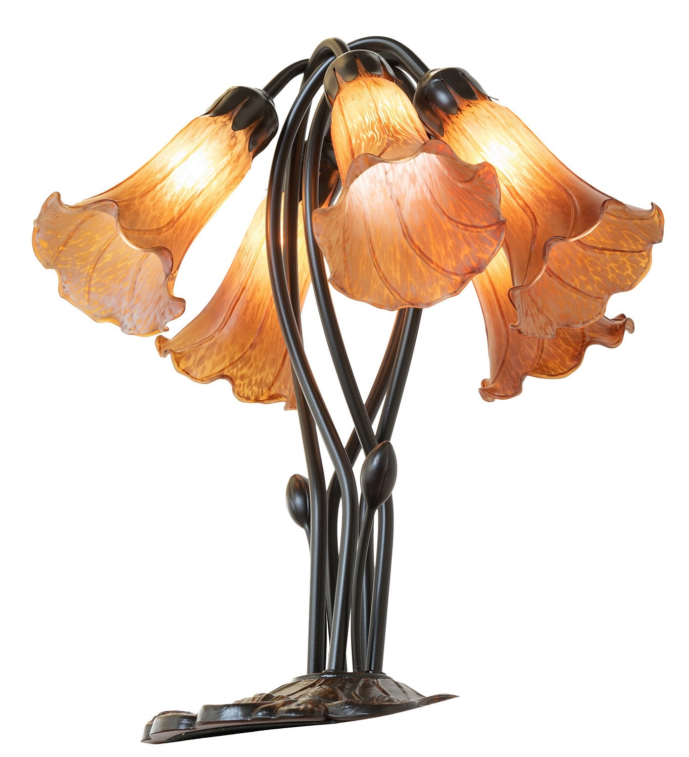 Meyda Tiffany - 262218 - Five Light Table Lamp - Amber - Mahogany Bronze