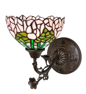 Meyda Tiffany - 264377 - One Light Wall Sconce - Tiffany Cabbage Rose - Mahogany Bronze