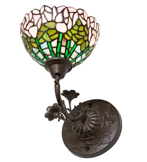 Meyda Tiffany - 264377 - One Light Wall Sconce - Tiffany Cabbage Rose - Mahogany Bronze