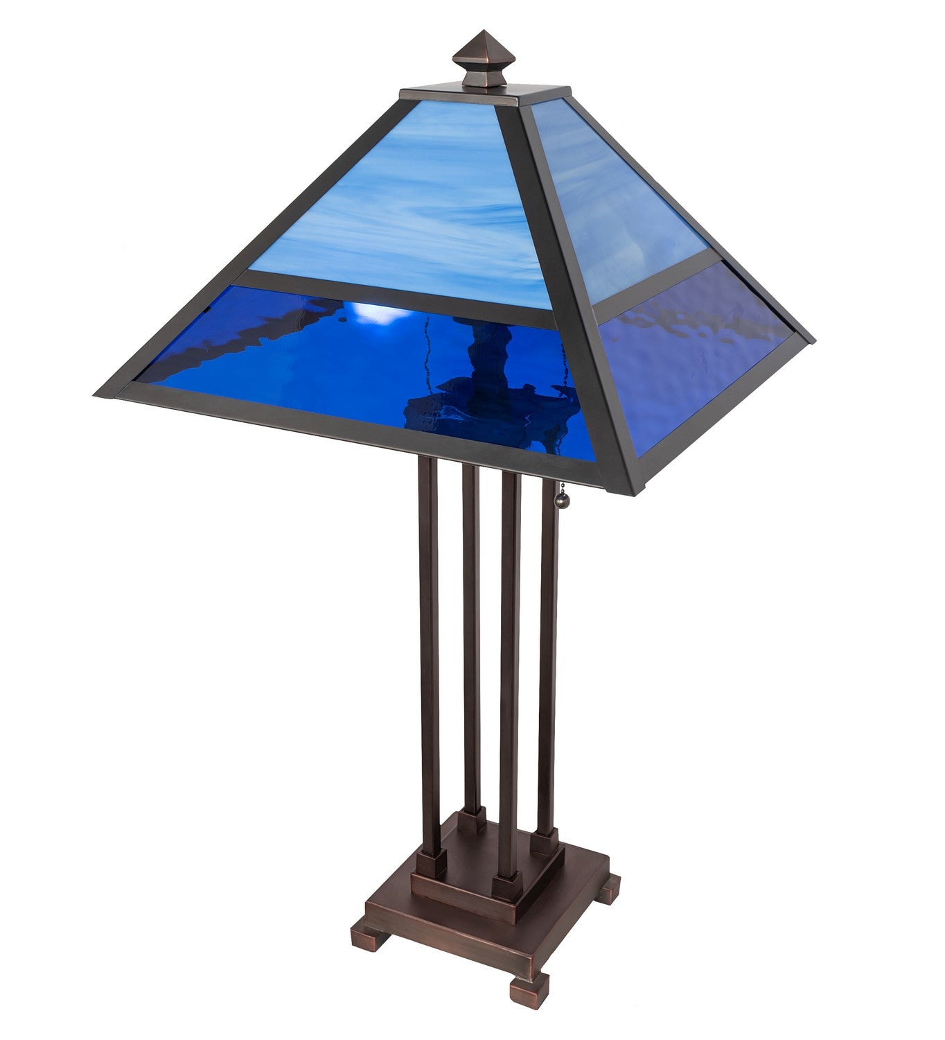 Meyda Tiffany - 264614 - Two Light Table Lamp - Split Mission - Craftsman Brown,Mahogany Bronze