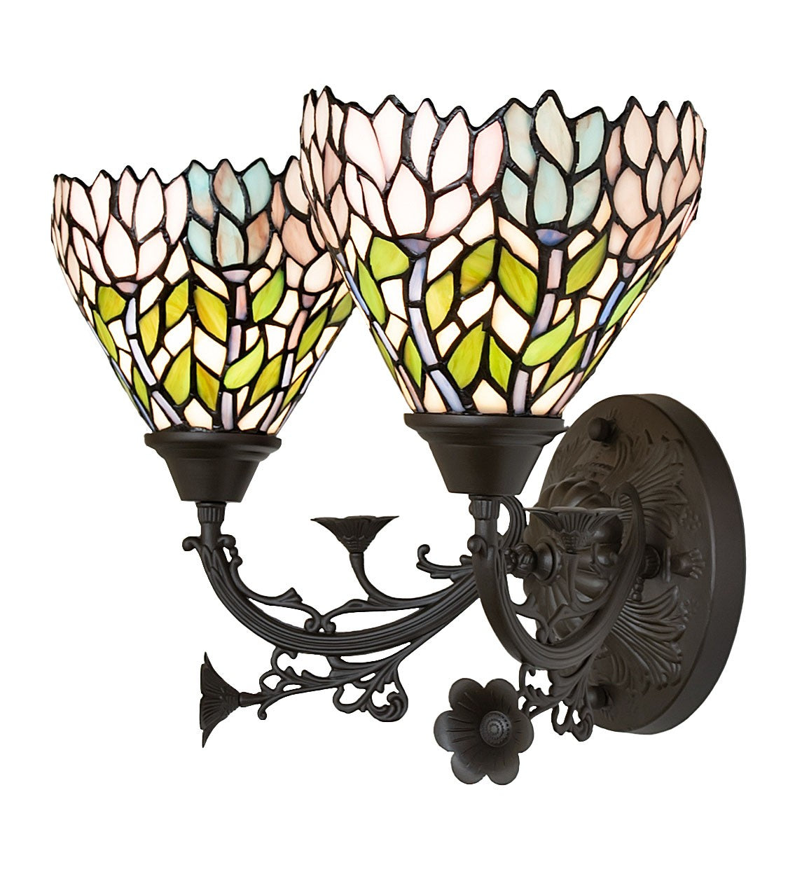 Meyda Tiffany - 36100 - Two Light Wall Sconce - Wisteria