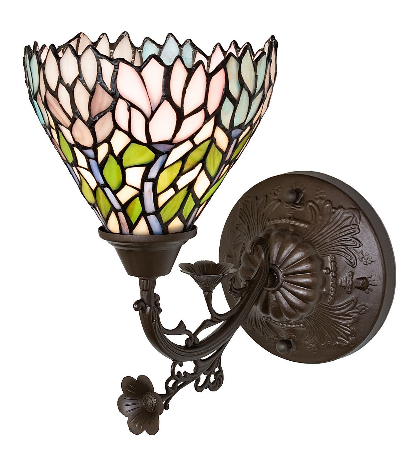 Meyda Tiffany - 36114 - One Light Wall Sconce - Wisteria - Mahogany Bronze