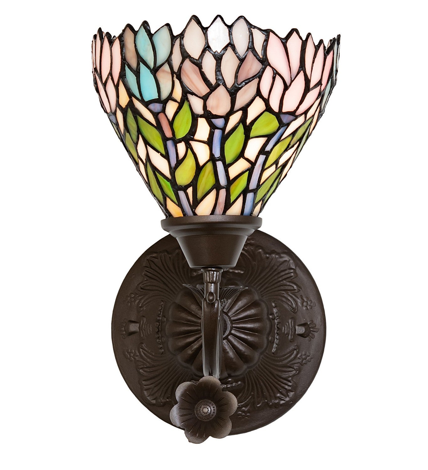 Meyda Tiffany - 36114 - One Light Wall Sconce - Wisteria - Mahogany Bronze