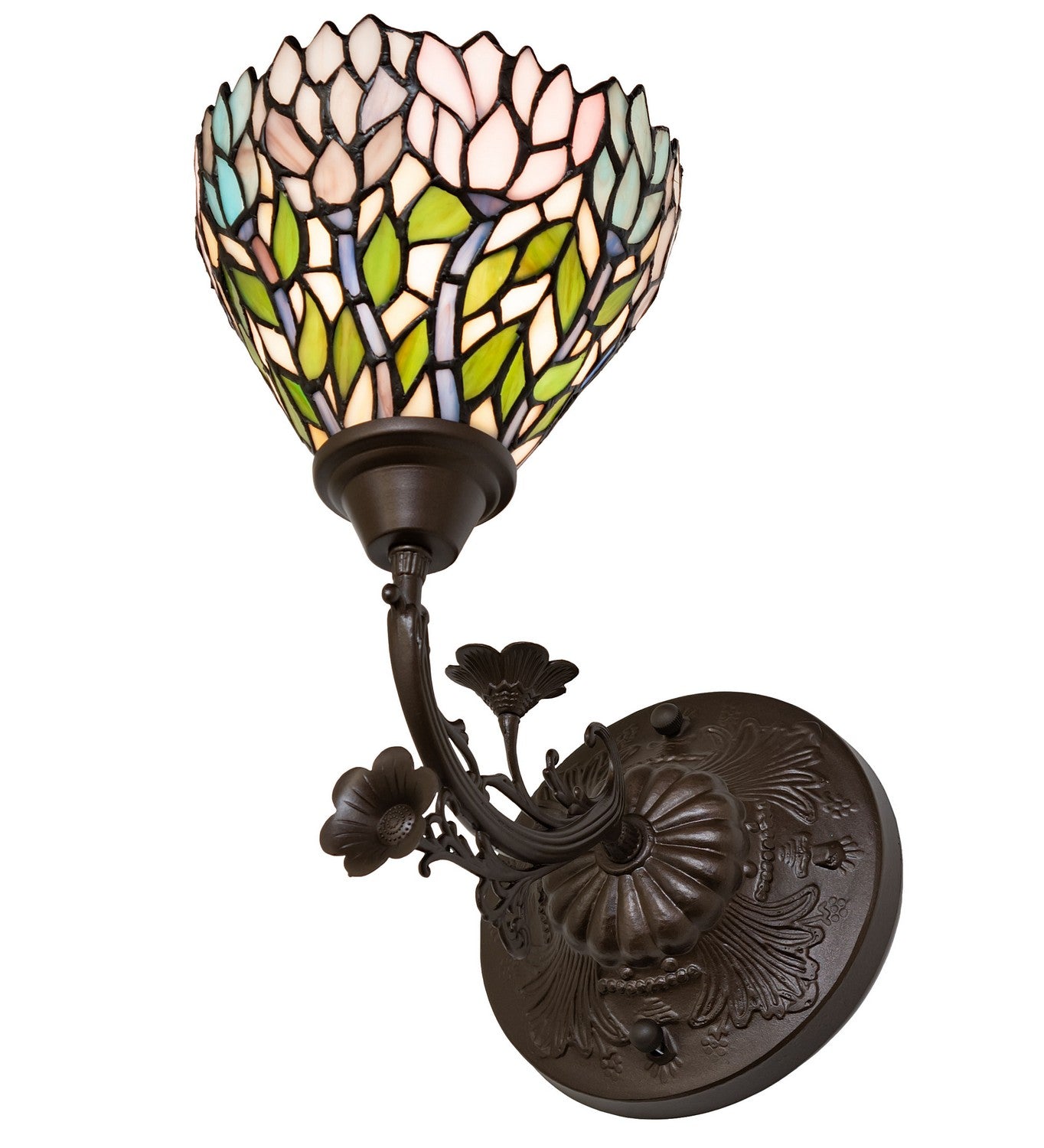 Meyda Tiffany - 36114 - One Light Wall Sconce - Wisteria - Mahogany Bronze