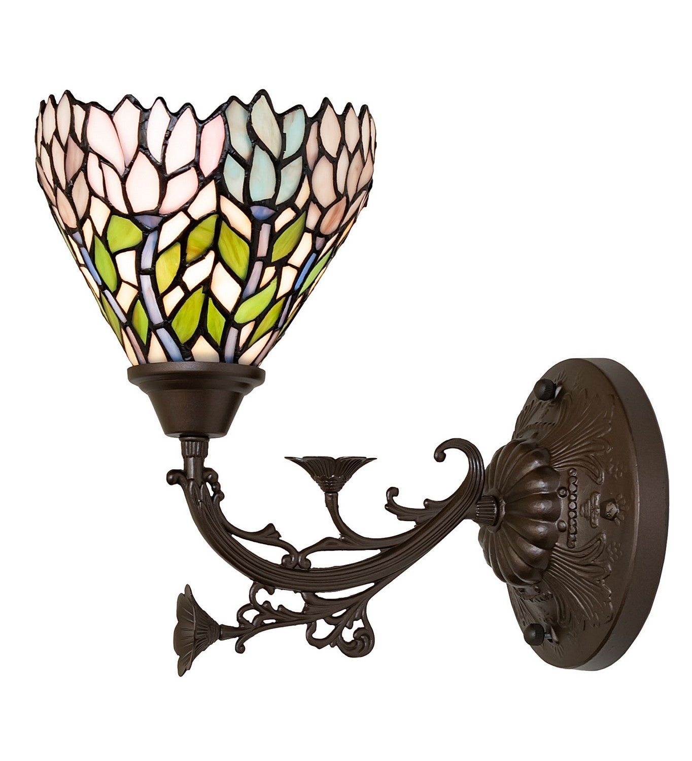 Meyda Tiffany - 36114 - One Light Wall Sconce - Wisteria - Mahogany Bronze