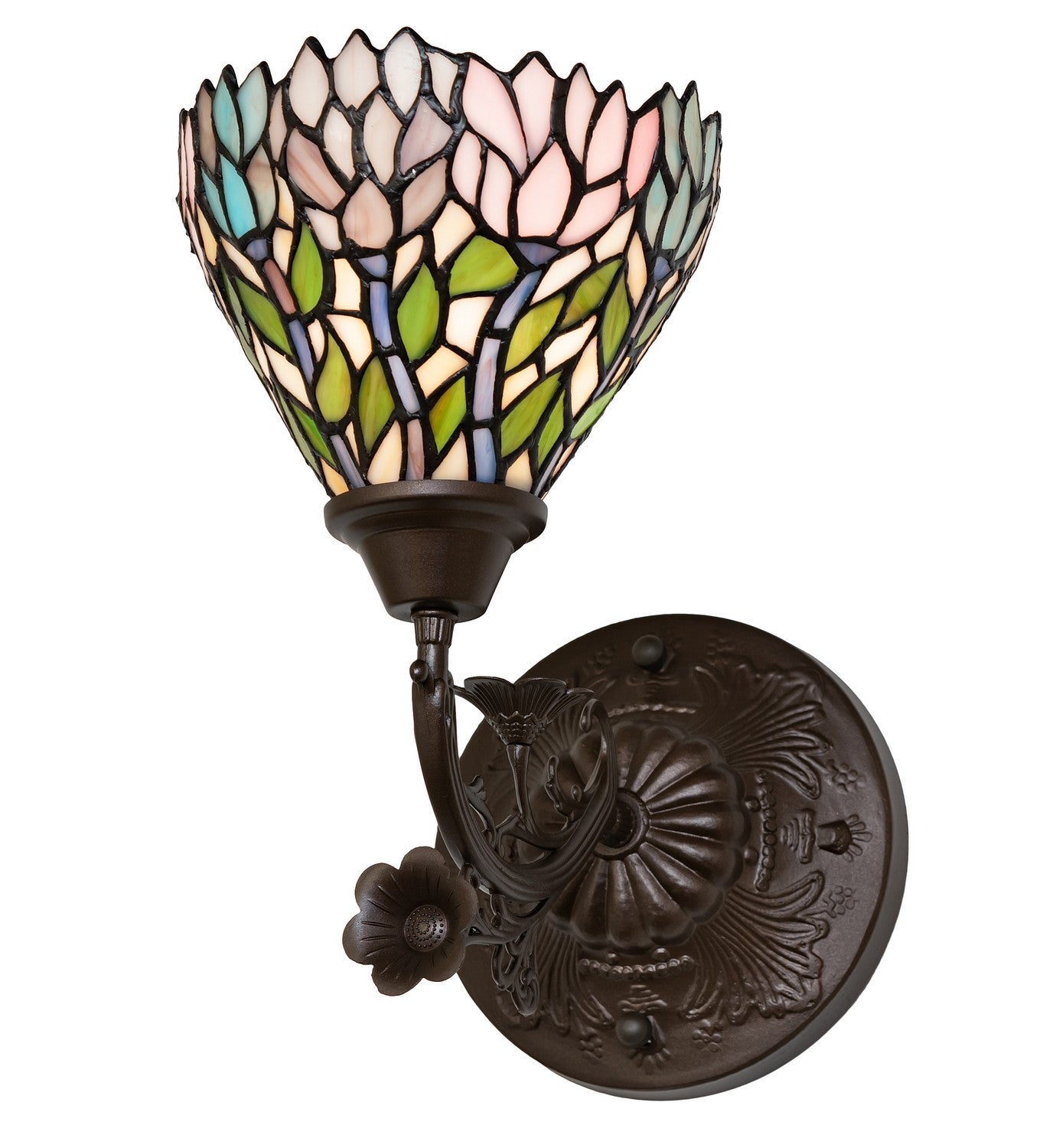 Meyda Tiffany - 36114 - One Light Wall Sconce - Wisteria - Mahogany Bronze