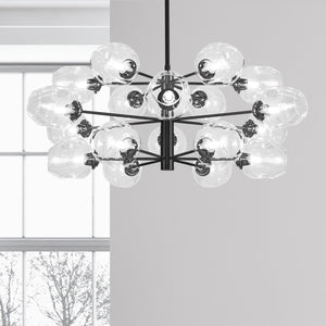 Dainolite Ltd - ABI-3318C-MB-CLR - 18 Light Chandelier - Abii - Matte Black