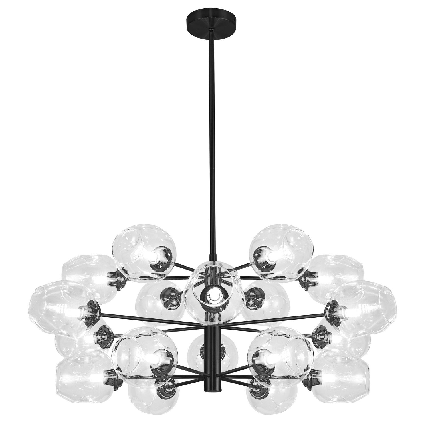 Dainolite Ltd - ABI-3318C-MB-CLR - 18 Light Chandelier - Abii - Matte Black