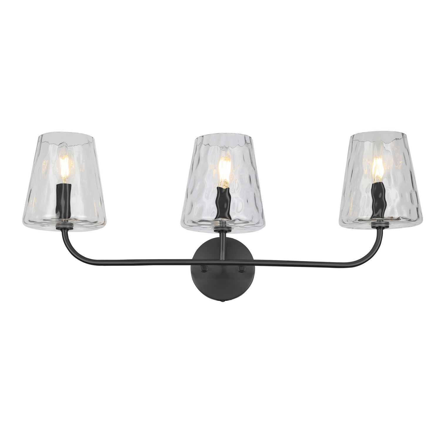 Dainolite Ltd - ELN-213W-MB-CLR - Three Light Vanity - Eleanor - Matte Black