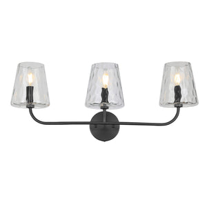 Dainolite Ltd - ELN-213W-MB-CLR - Three Light Vanity - Eleanor - Matte Black