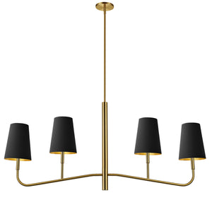 Dainolite Ltd - ELN-534HC-AGB-698 - Four Light Chandelier - Eleanor - Aged Brass