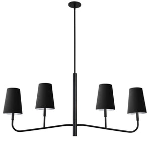 Dainolite Ltd - ELN-534HC-MB-697 - Four Light Chandelier - Eleanor - Matte Black