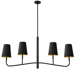 Dainolite Ltd - ELN-534HC-MB-698 - Four Light Chandelier - Eleanor - Matte Black