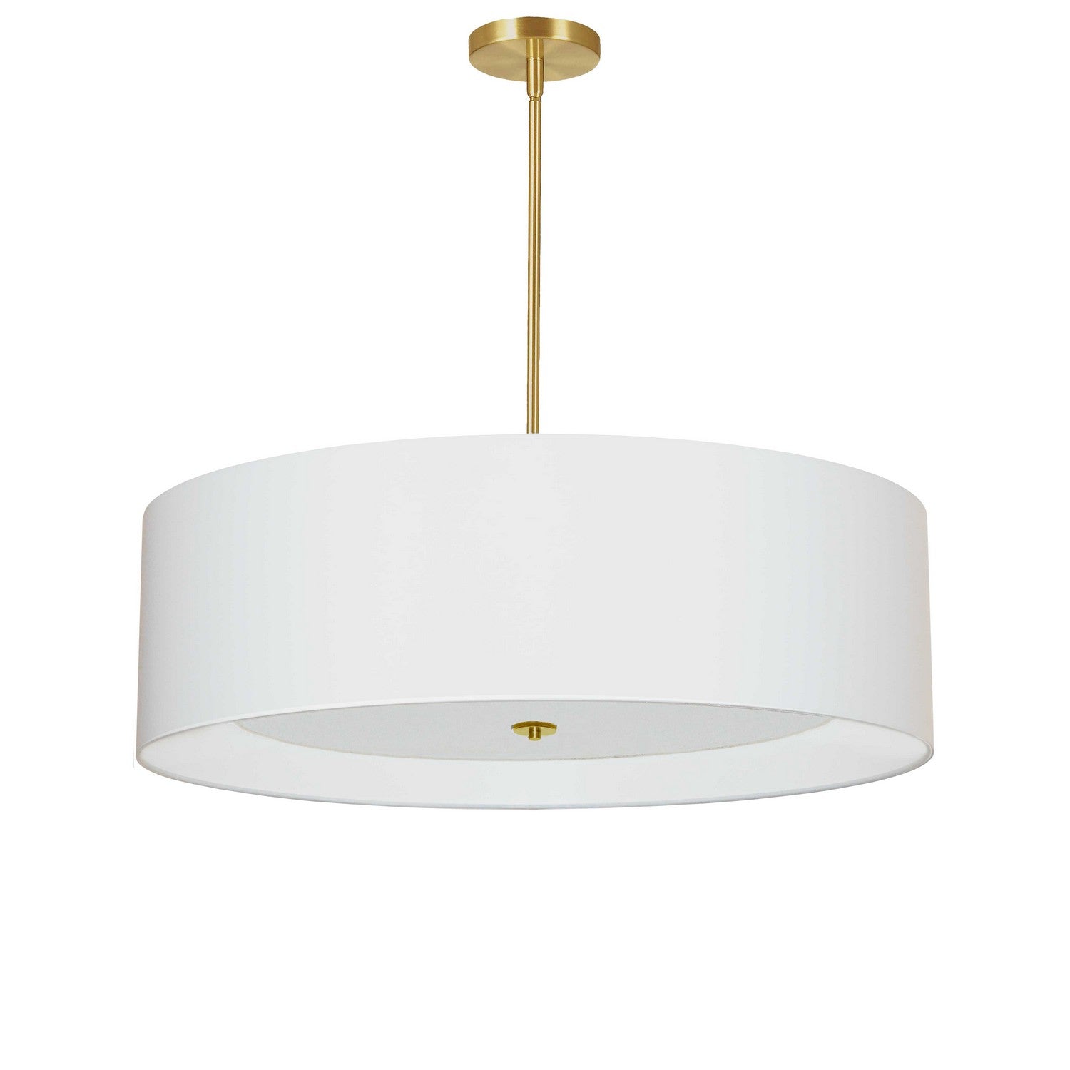 Dainolite Ltd - HEL-304P-AGB-WH - Four Light Pendant - Helena - Aged Brass