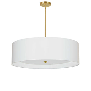 Dainolite Ltd - HEL-304P-AGB-WH - Four Light Pendant - Helena - Aged Brass