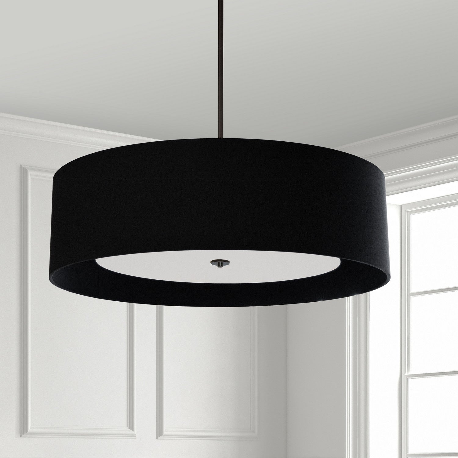 Dainolite Ltd - HEL-304P-MB-BW - Four Light Pendant - Helena - Matte Black