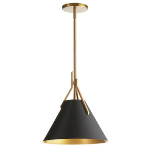 Dainolite Ltd - NIC-101P-AGB-BK - One Light Pendant - Nicole - Aged Brass