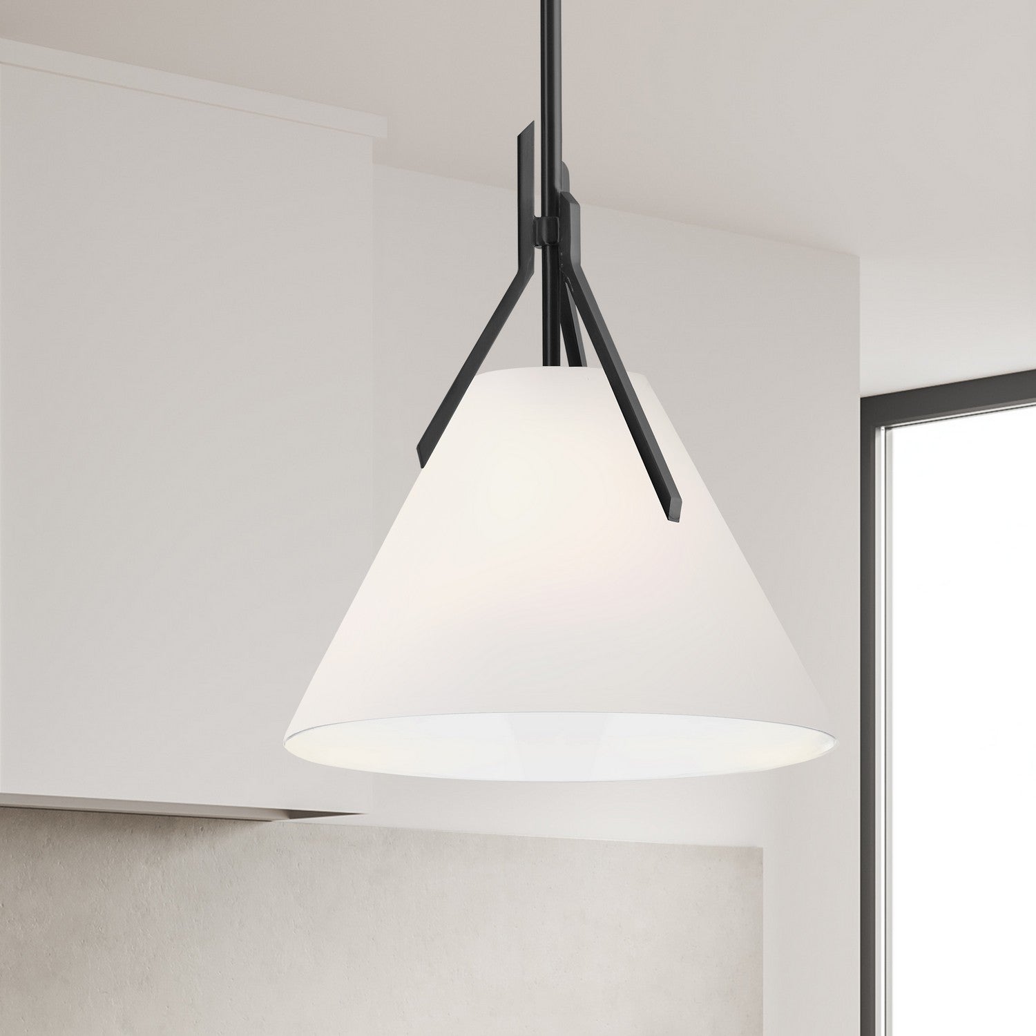 Dainolite Ltd - NIC-101P-MB - One Light Pendant - Nicole - Matte Black