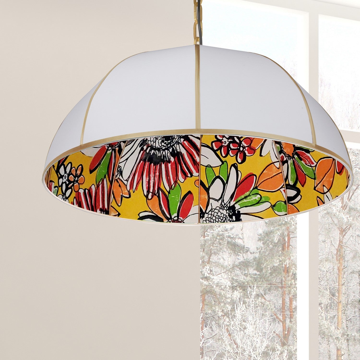 Dainolite Ltd - PSL-261P-AGB-GW - One Light Pendant - Parasol - White