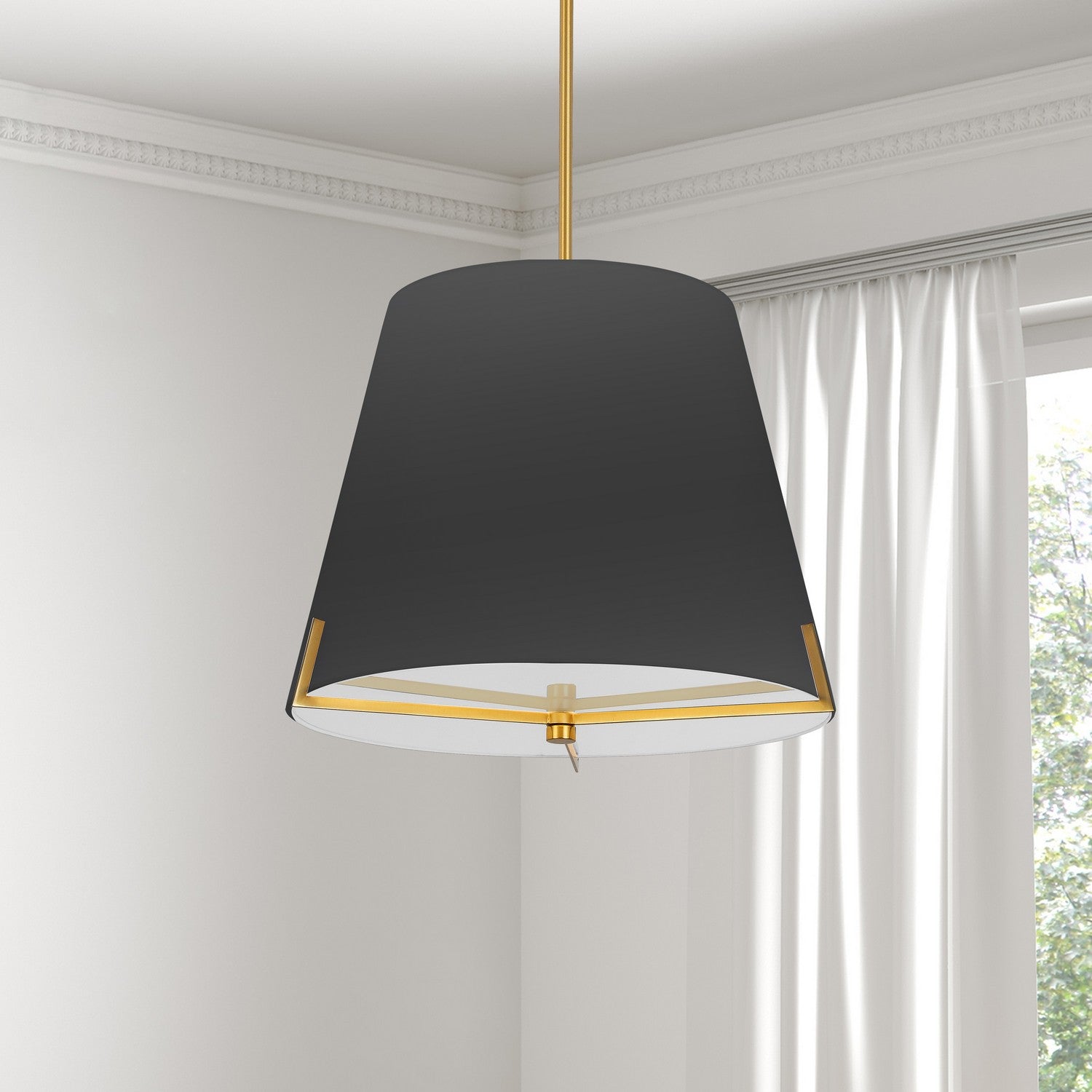 Dainolite Ltd - PST-184P-AGB-BK - Four Light Pendant - Preston - Black