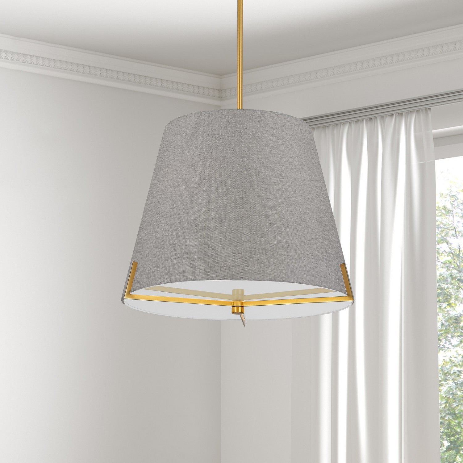 Dainolite Ltd - PST-184P-AGB-GRY - Four Light Pendant - Preston - Grey