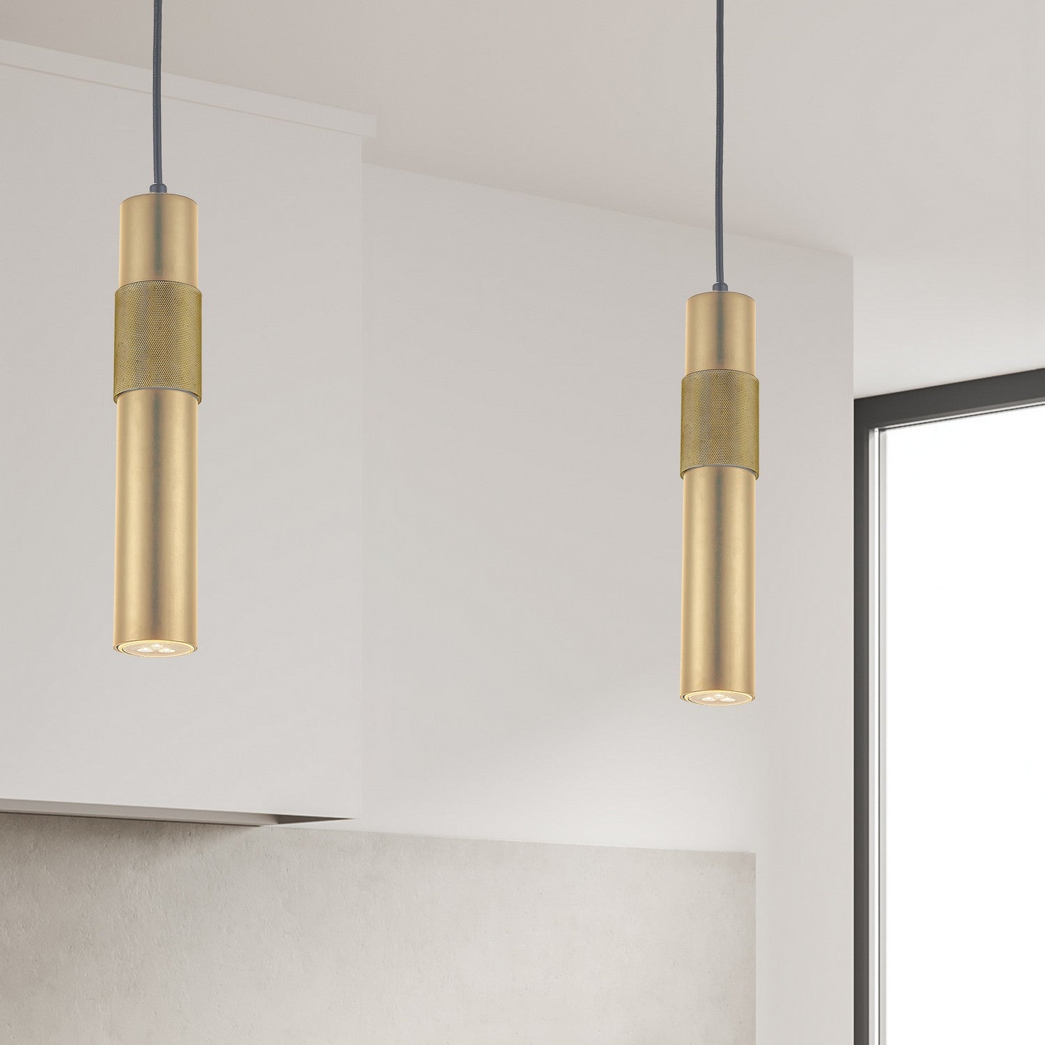 Dainolite Ltd - PSW-121P-AGB - One Light Pendant - Passwell - Aged Brass