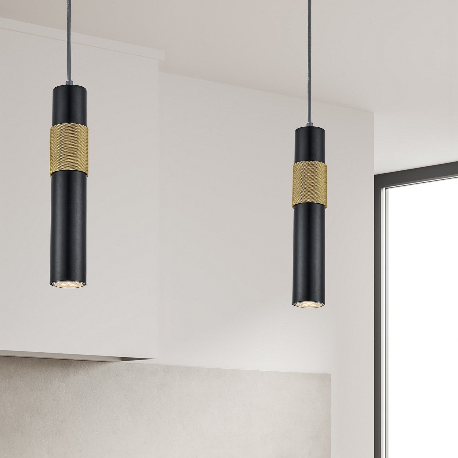 Dainolite Ltd - PSW-121P-MB-AGB - One Light Pendant - Passwell - Matte Black