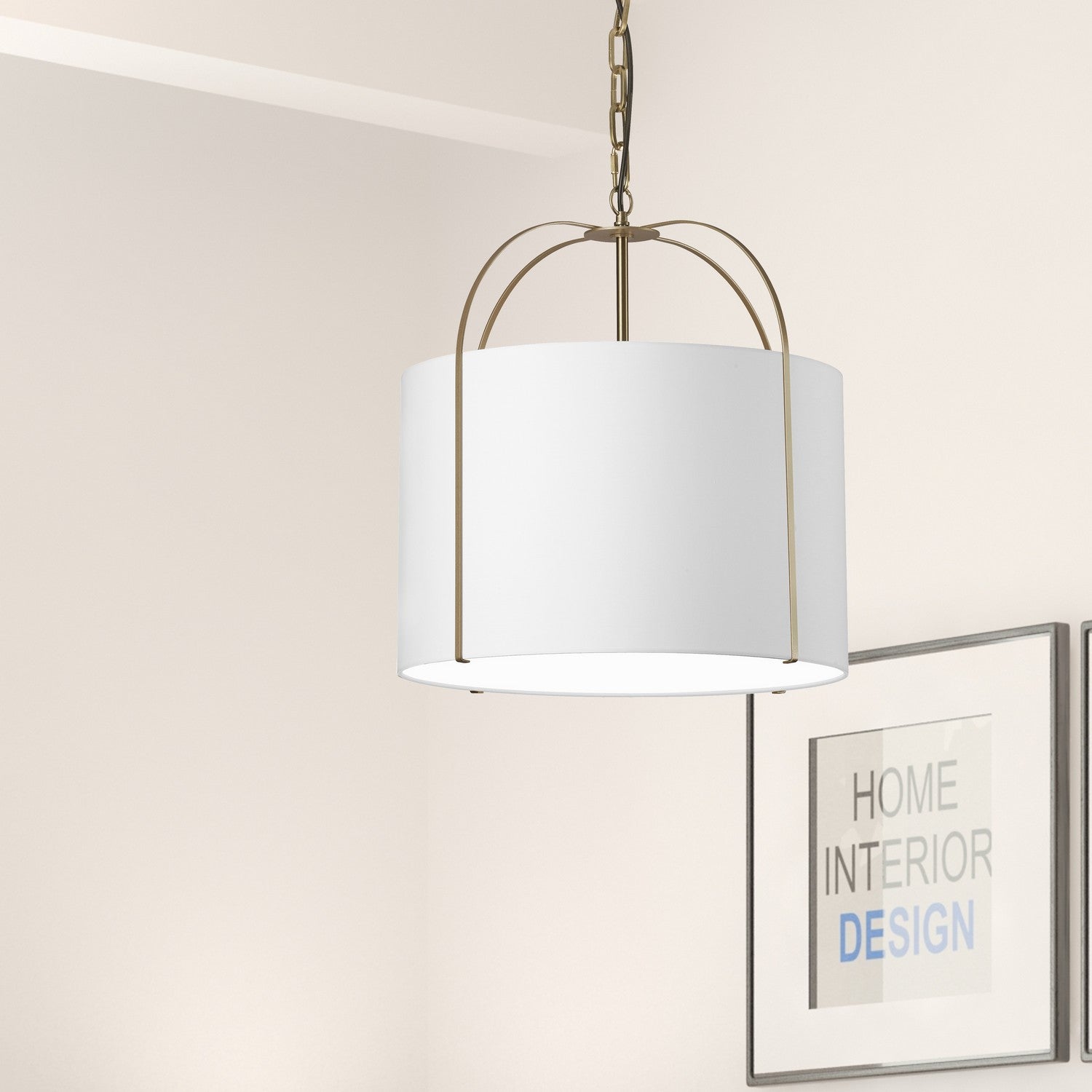 Dainolite Ltd - QCY-181P-GLD-WH - One Light Pendant - Quincy - White