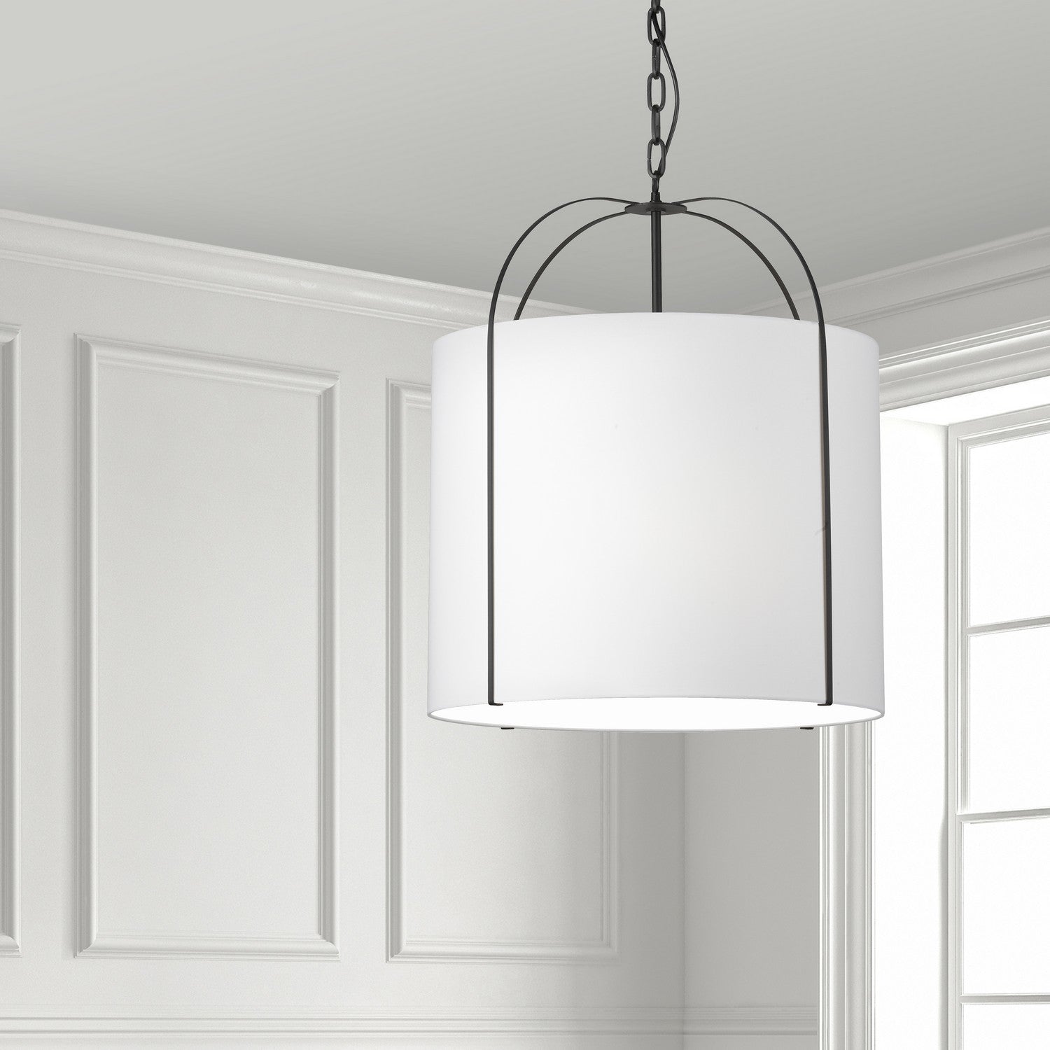 Dainolite Ltd - QCY-221P-BK-WH - Three Light Pendant - Quincy - White