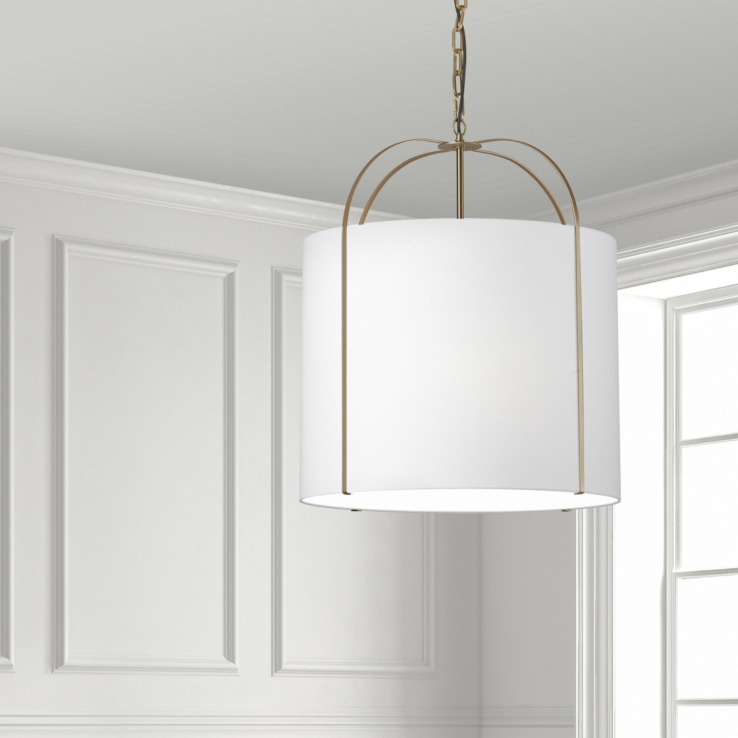 Dainolite Ltd - QCY-221P-GLD-WH - Three Light Pendant - Quincy - White