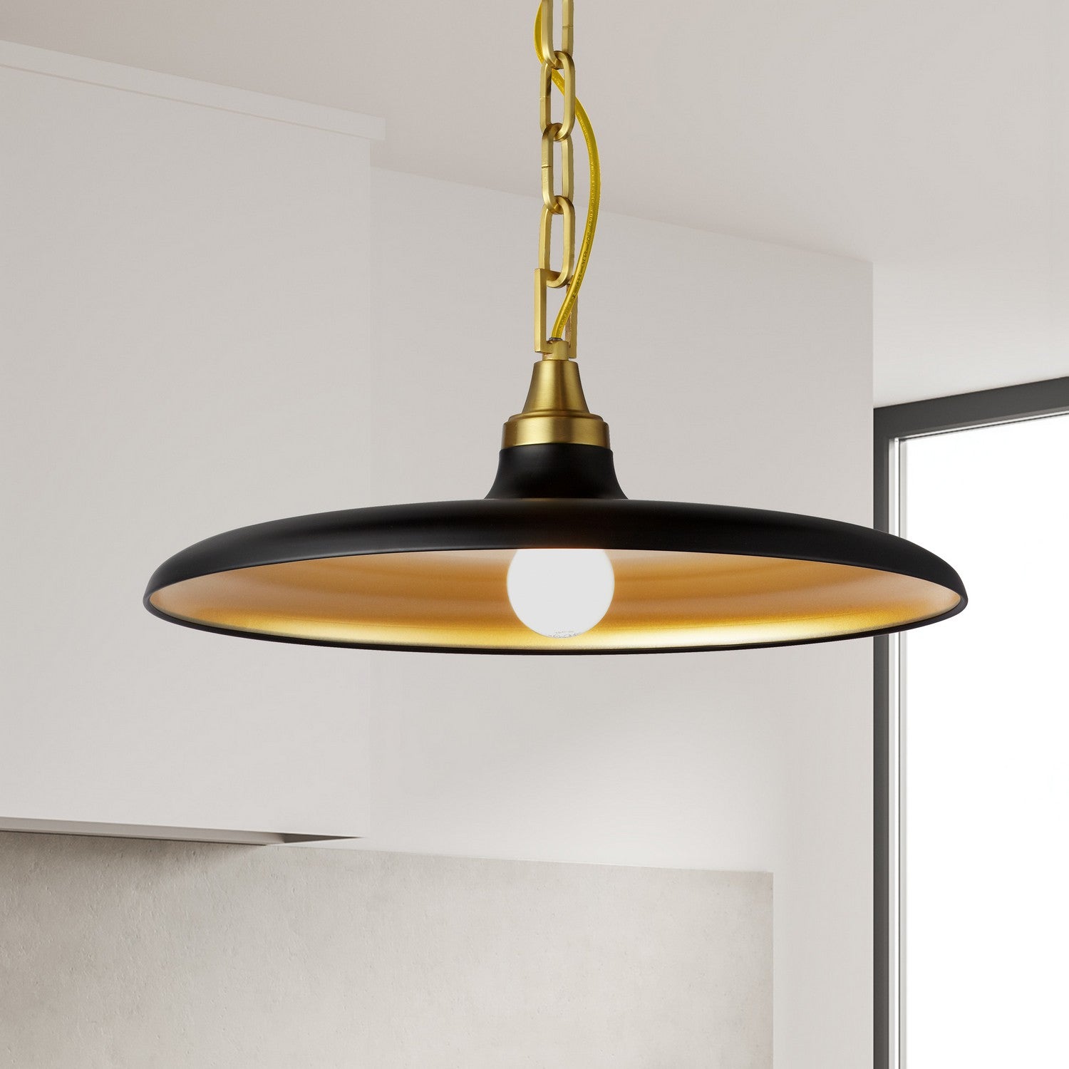 Dainolite Ltd - QTN-181P-MB-AGB - One Light Pendant - Quentin - Matte Black