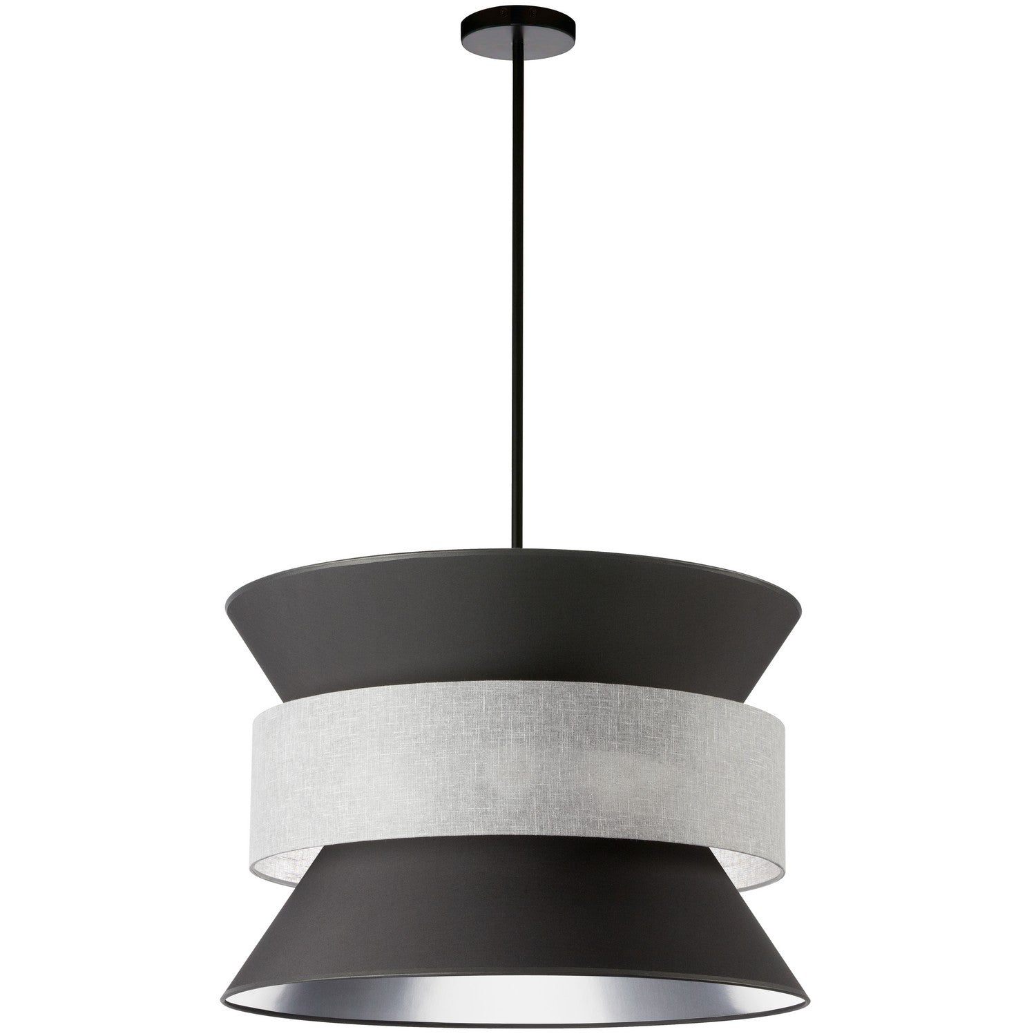 Dainolite Ltd - QUA-244P-BK-GRY - Four Light Pendant - Questa - Black