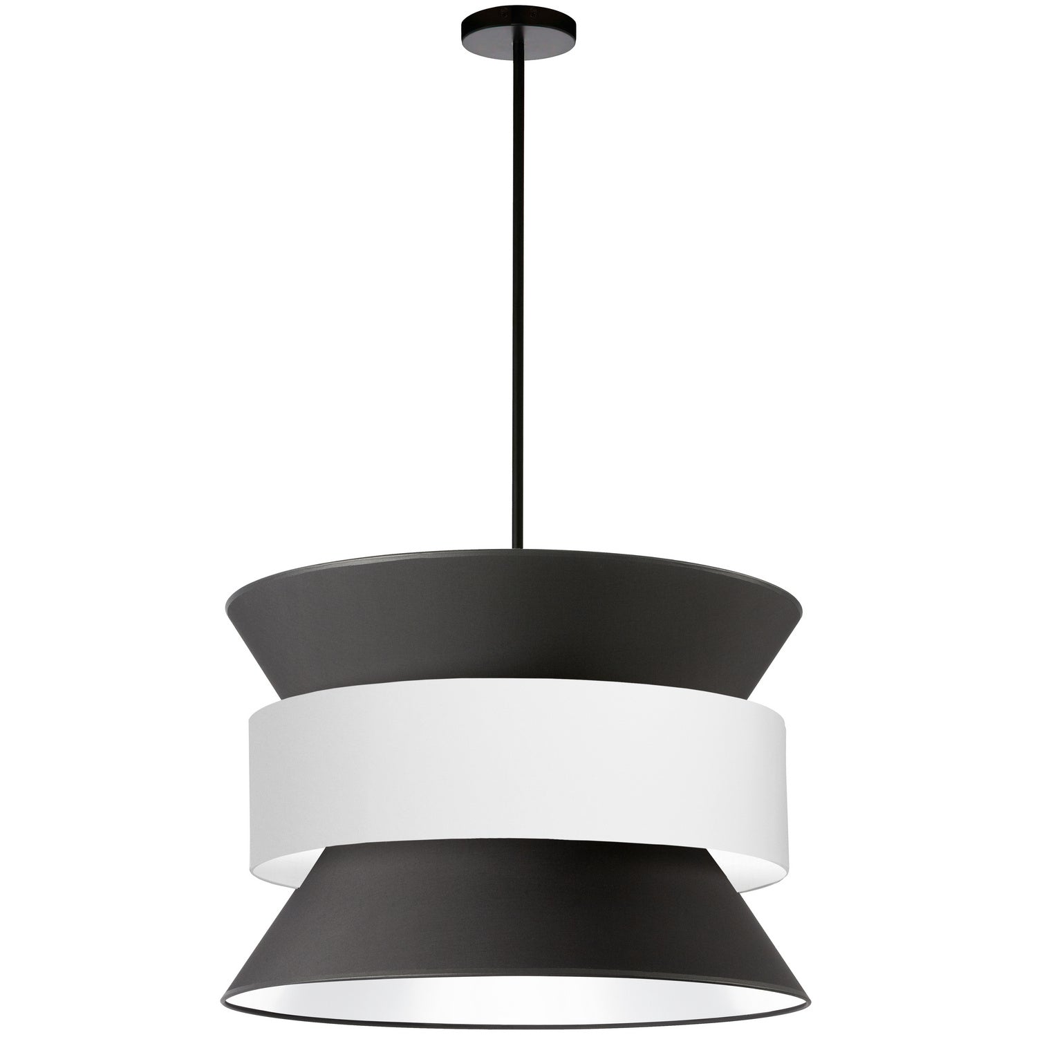 Dainolite Ltd - QUA-244P-BK-WH - Four Light Pendant - Questa - Black