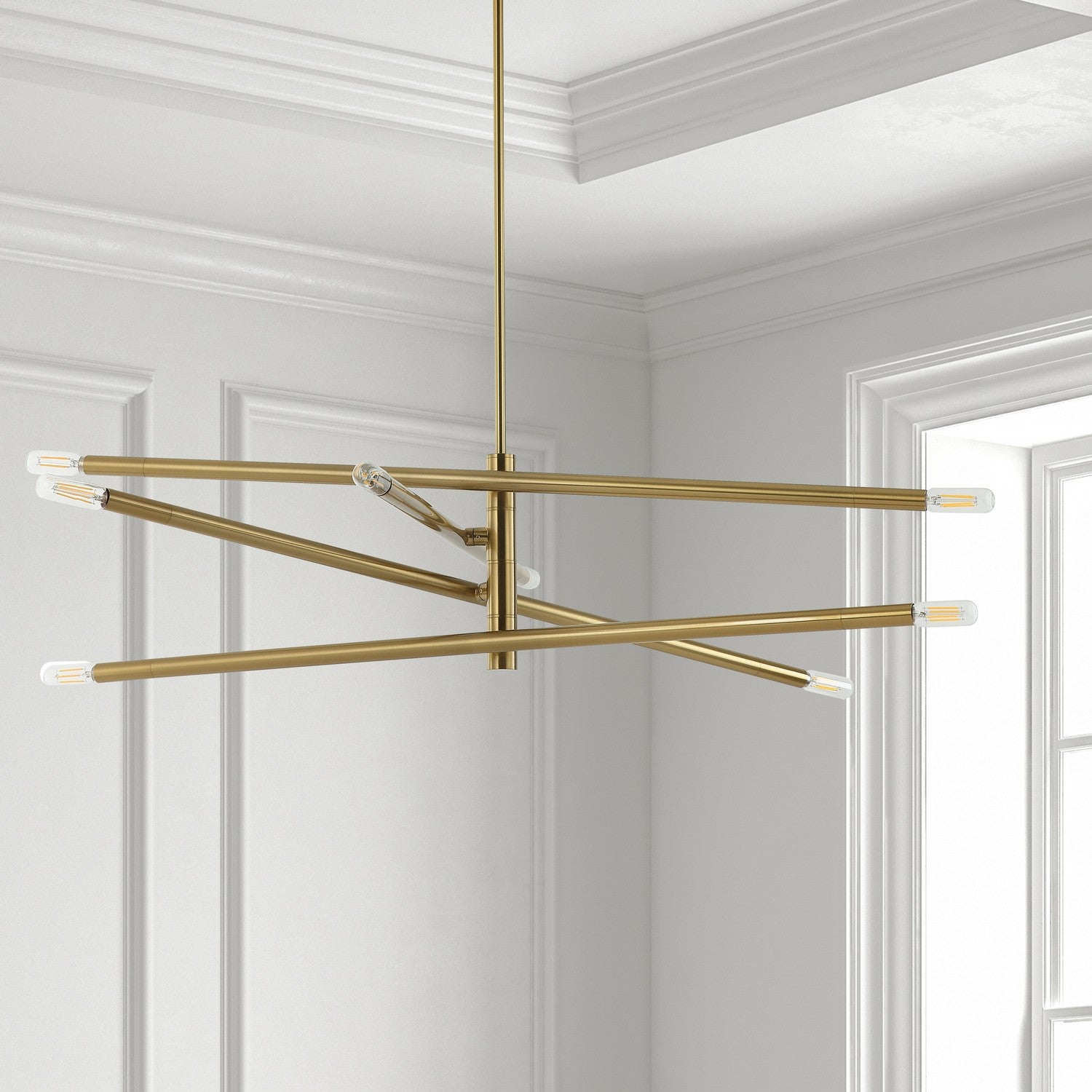 Dainolite Ltd - WAN-408P-AGB - Eight Light Pendant - Wand - Aged Brass