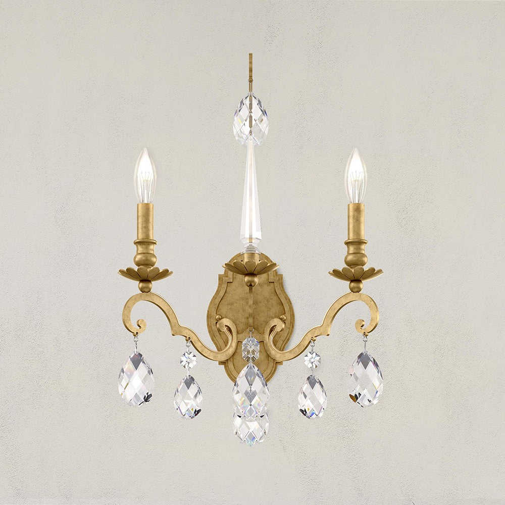 Schonbek - RN3861N-22H - Two Light Wall Sconce - Renaissance Nouveau - Heirloom Gold