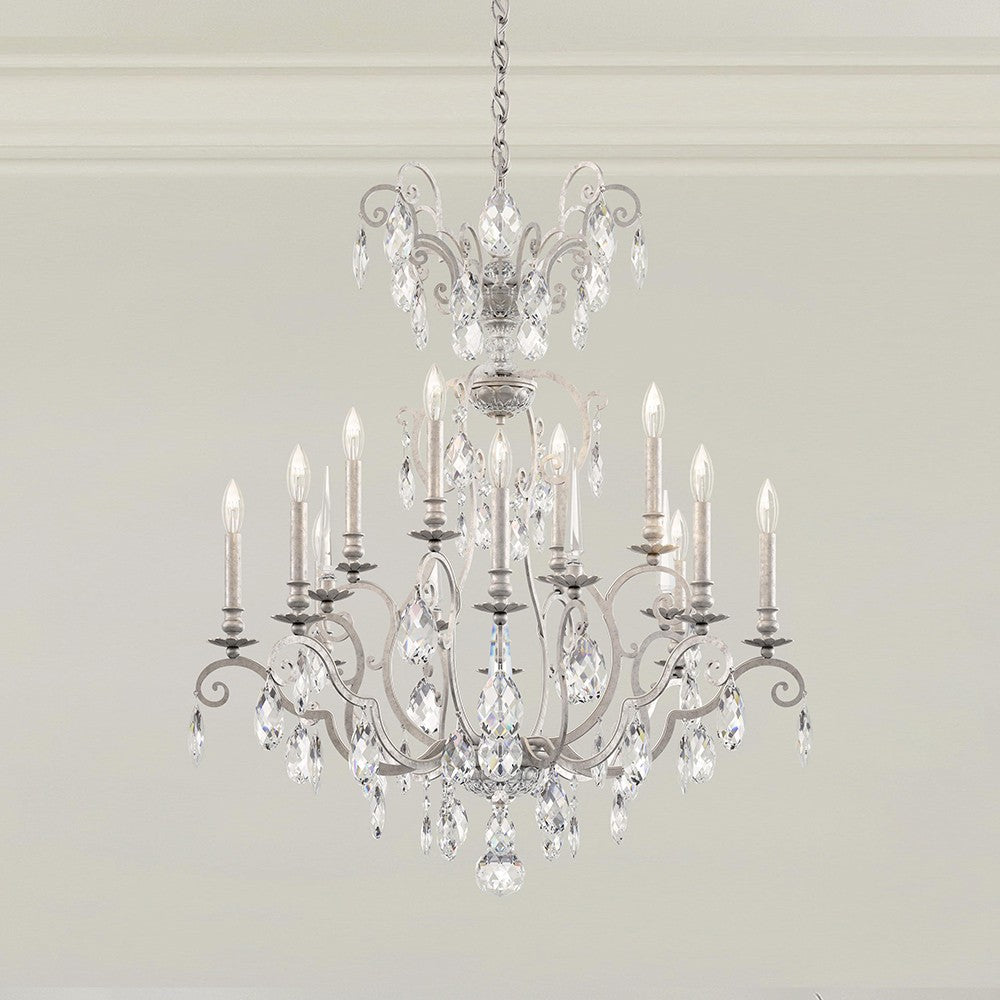 Schonbek - RN3872N-48H - 12 Light Chandelier - Renaissance Nouveau - Antique Silver