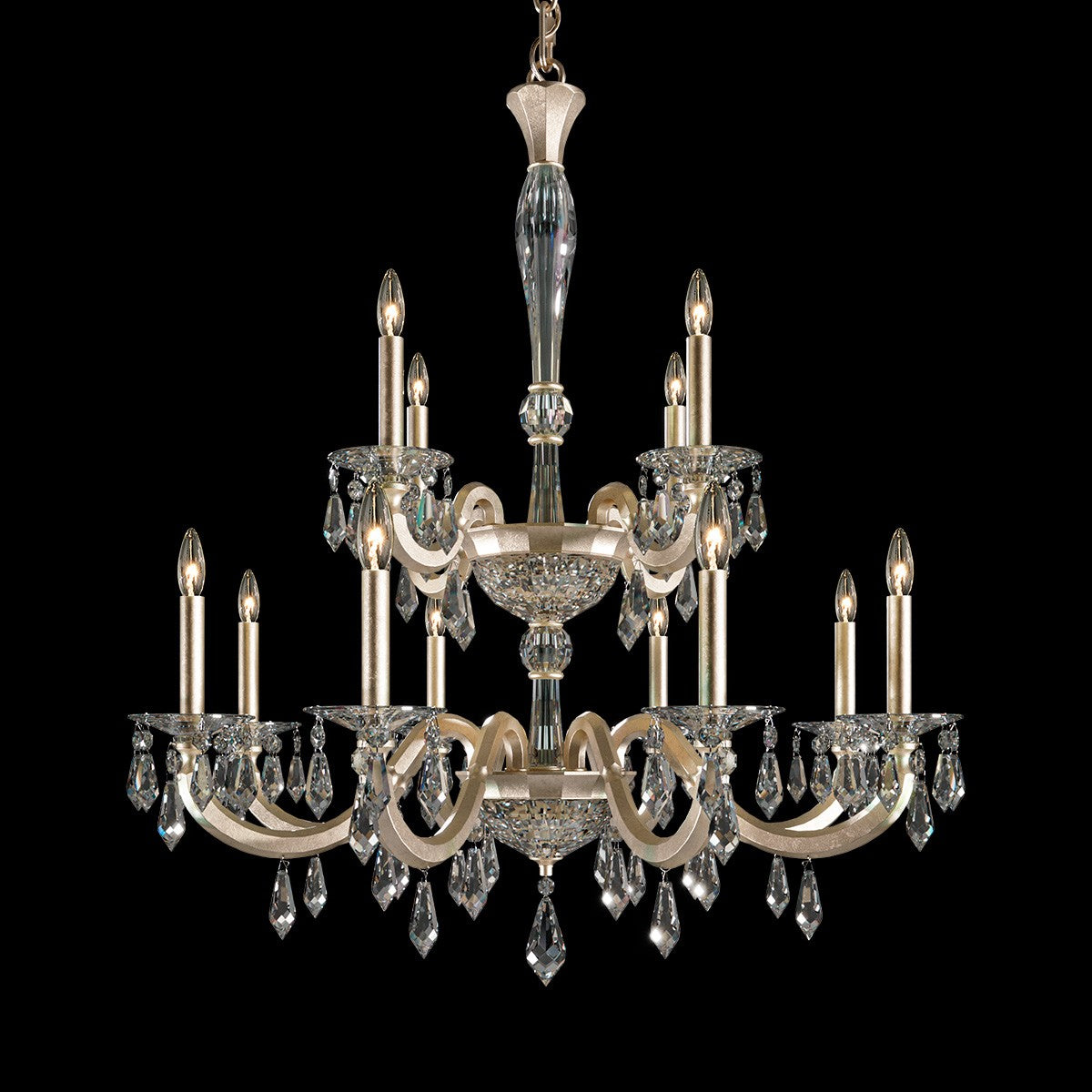 Schonbek - S7612N-48R - 12 Light Chandelier - Napoli - Antique Silver