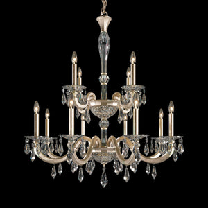 Schonbek - S7612N-48R - 12 Light Chandelier - Napoli - Antique Silver