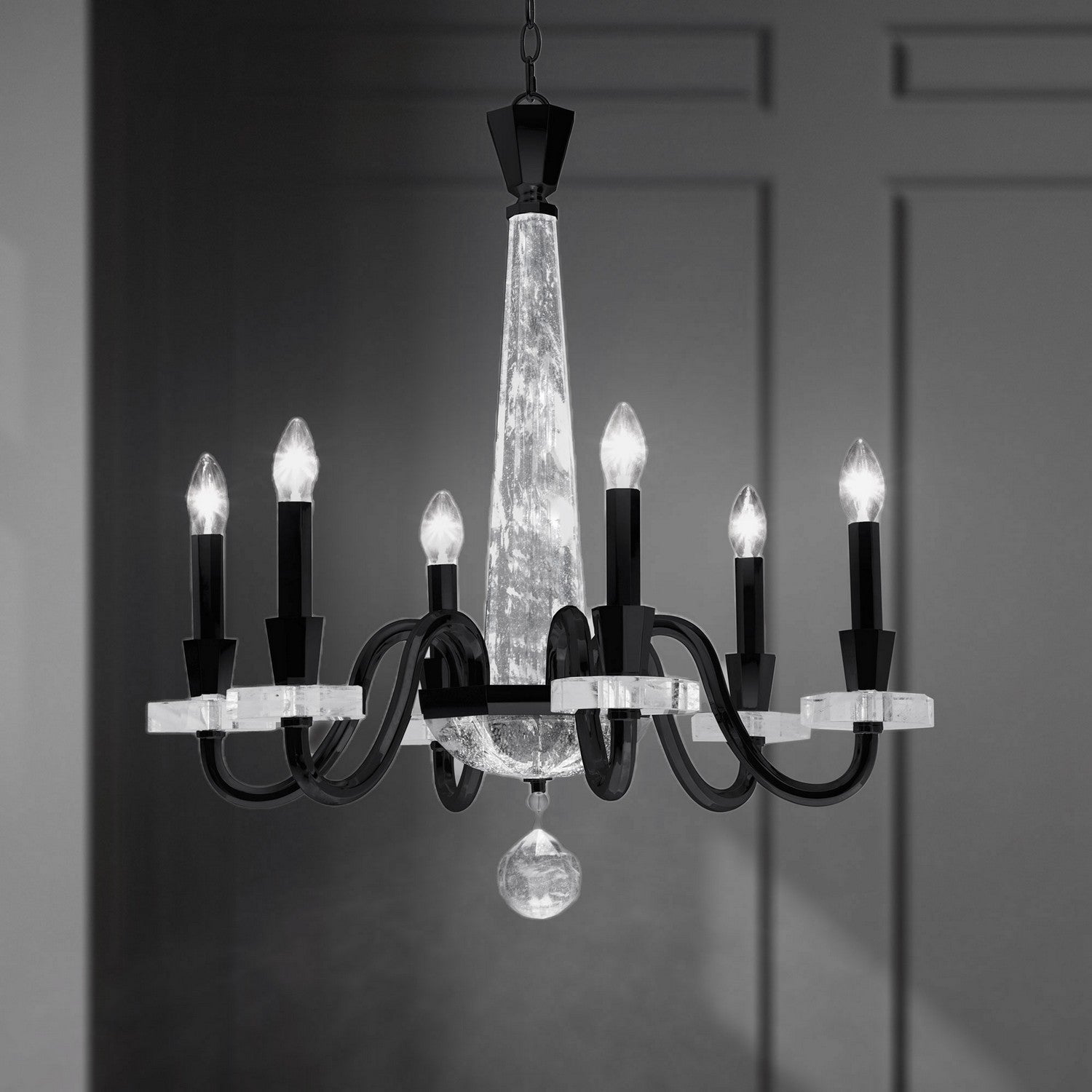 Schonbek - S9327-48OH - Six Light Chandelier - Amadeus - Antique Silver