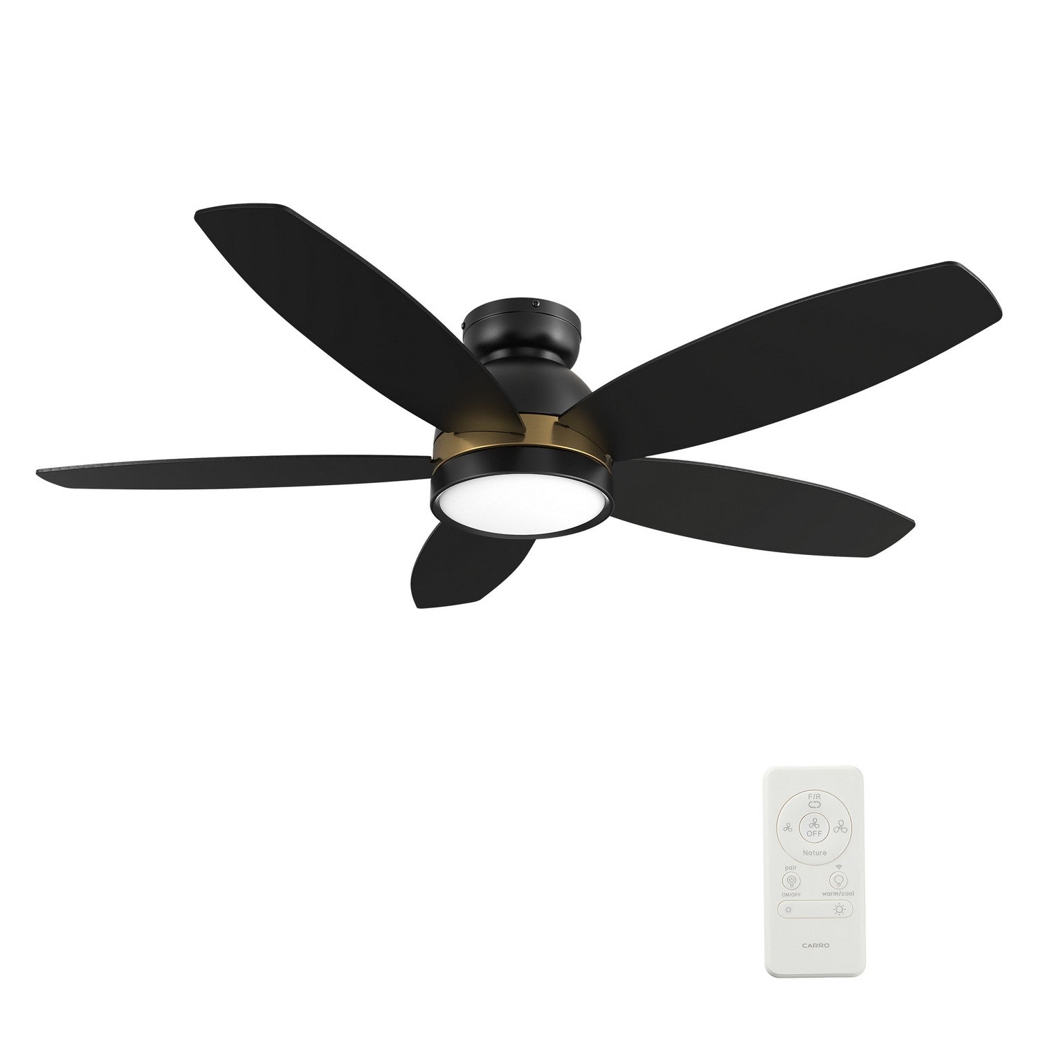 Carro - VS485Q5-L12-B2-1-FM - 48"Smart Ceiling Fan - Granville - Black