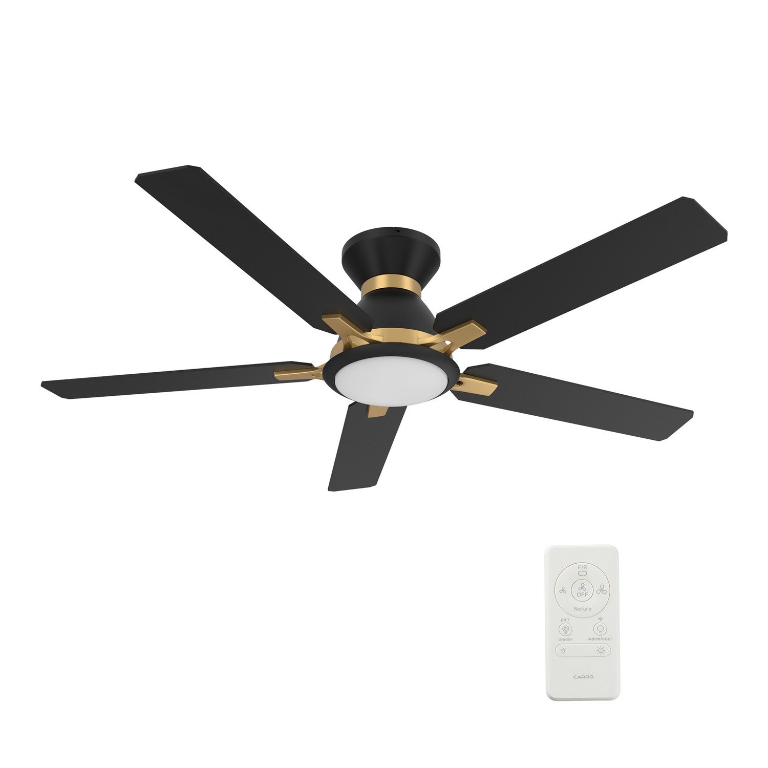 Carro - VS525J-L12-B2-1G-FM - 52"Smart Ceiling Fan - Espear - Black