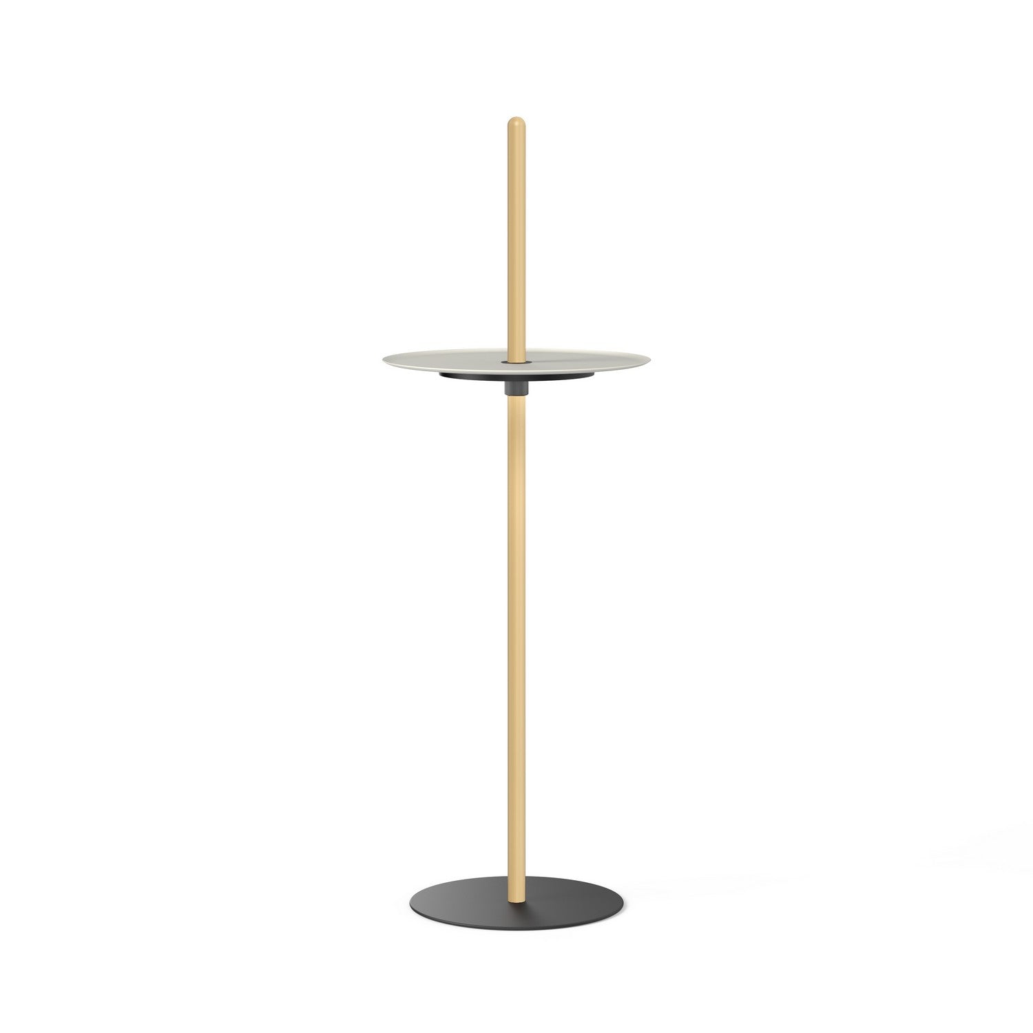 Pablo Designs - NIVE PED LRG OAK WHT - LED Pedestal - Nivel - White Oak/White