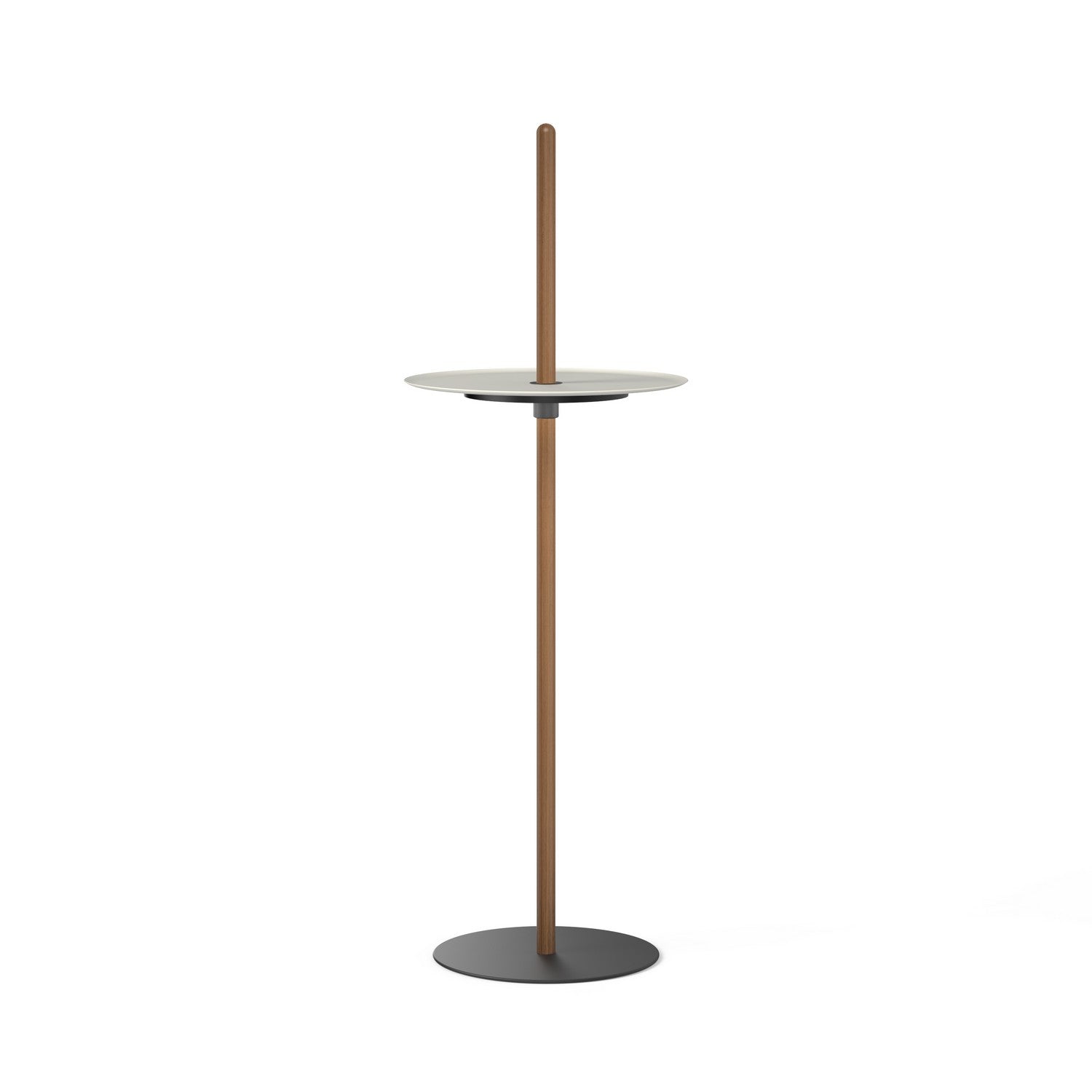 Pablo Designs - NIVE PED LRG WAL WHT - LED Pedestal - Nivel - Walnut/White