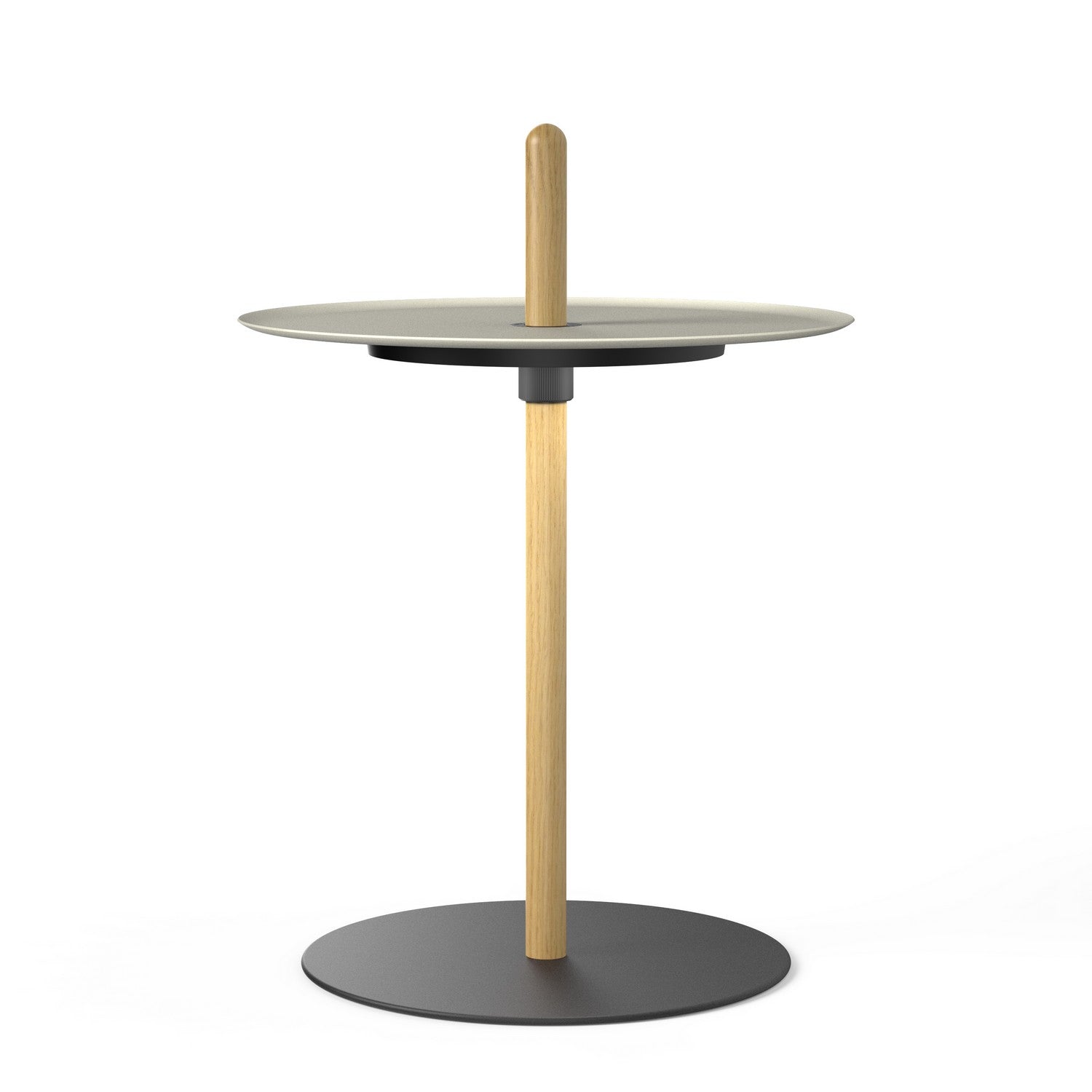 Pablo Designs - NIVE PED SML OAK WHT - LED Pedestal - Nivel - White Oak/White