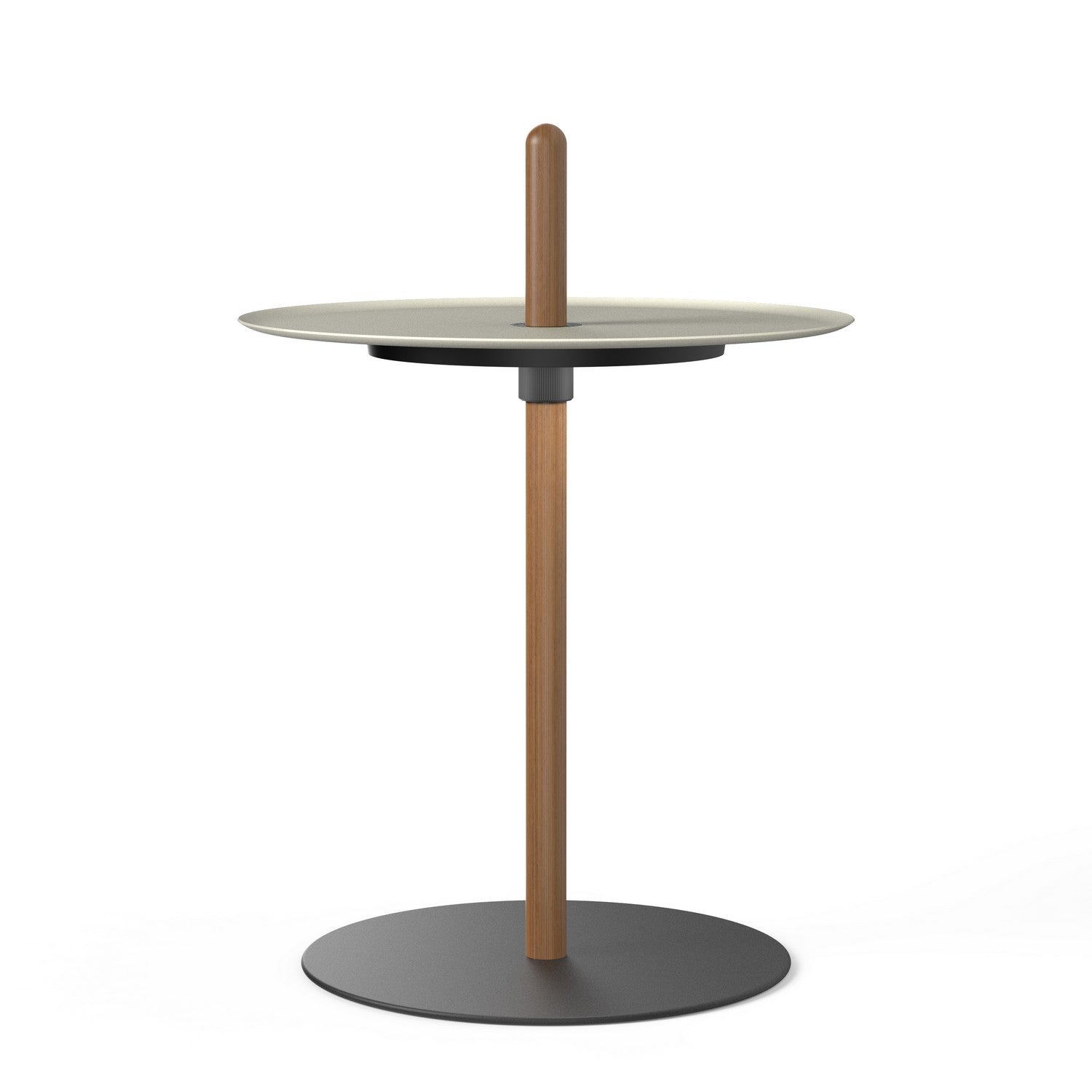 Pablo Designs - NIVE PED SML WAL WHT - LED Pedestal - Nivel - Walnut/White