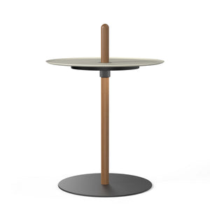 Pablo Designs - NIVE PED SML WAL WHT - LED Pedestal - Nivel - Walnut/White