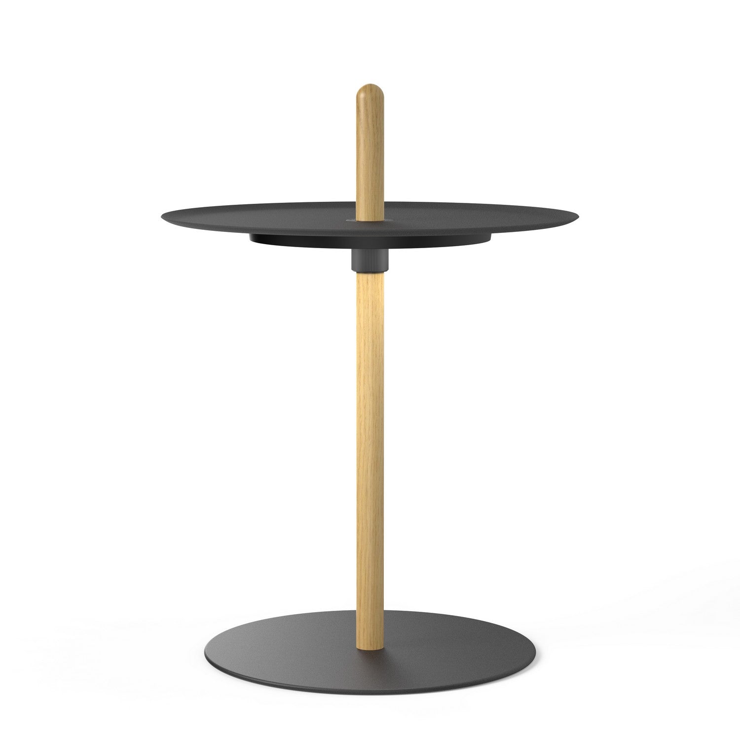 Pablo Designs - NIVE PED SML OAK BLK - LED Pedestal - Nivel - White Oak/Black