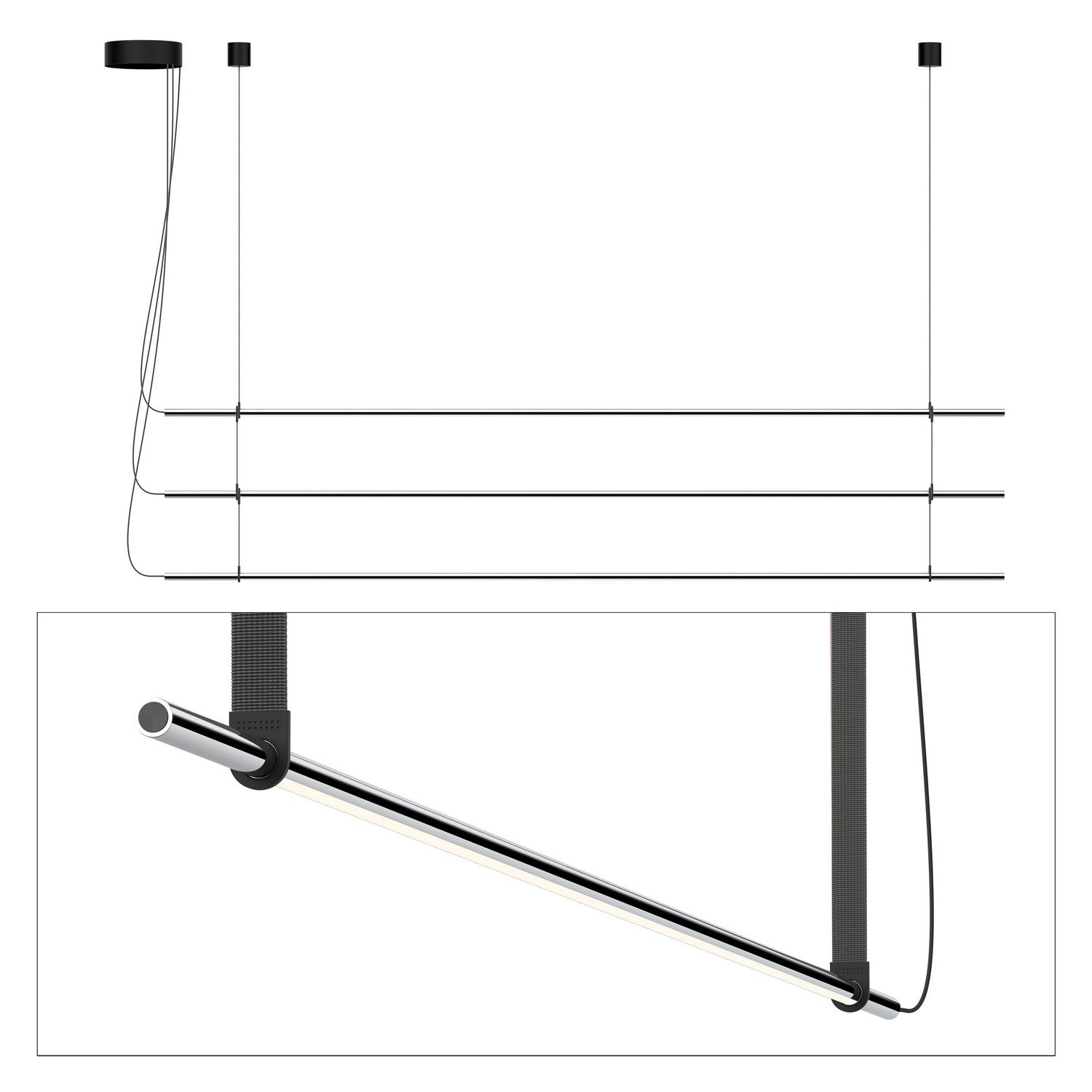 Pablo Designs - TO PND TPL CRM GPT - LED Pendant - TO - Chrome/Graphite