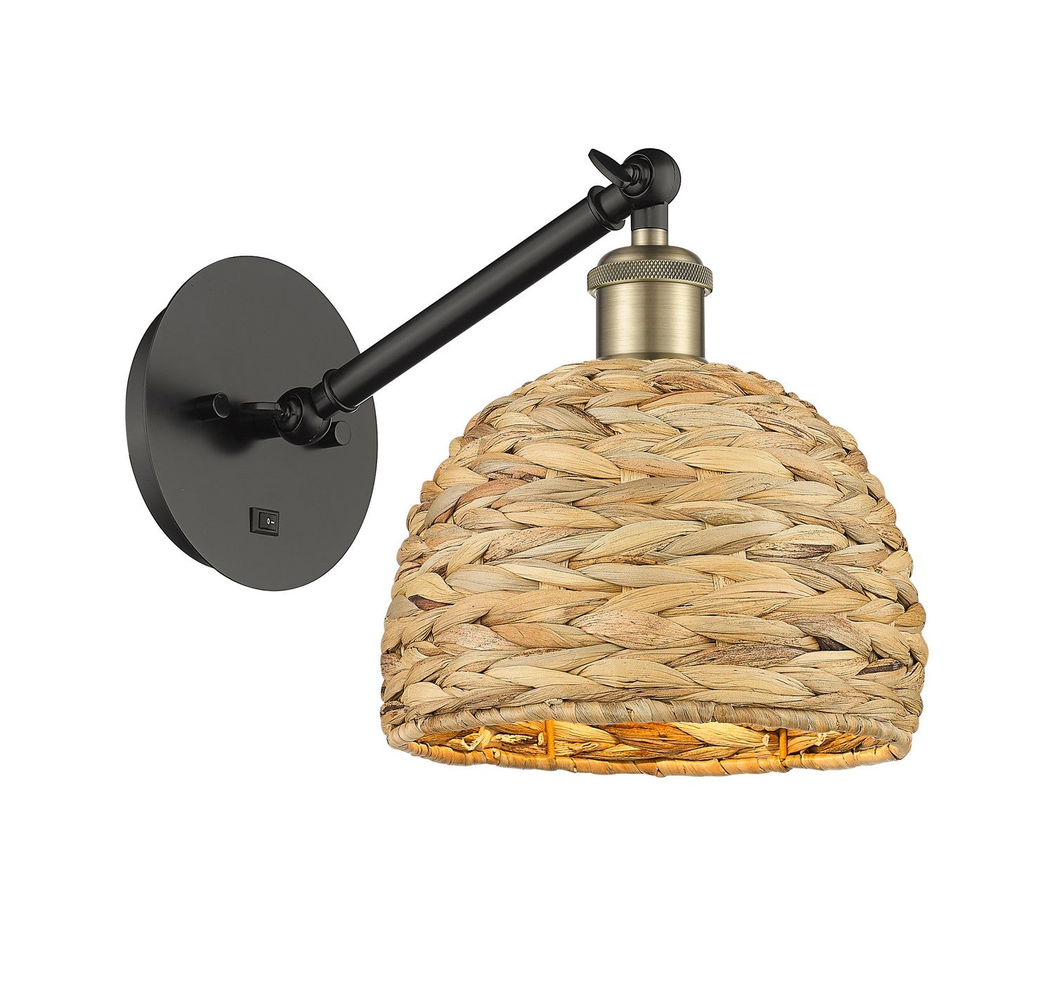 Innovations - 317-1W-BAB-RBD-8-NAT - One Light Wall Sconce - Ballston - Black Antique Brass